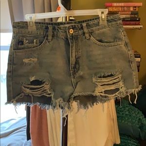 Kancan Jean shorts. Distressed.